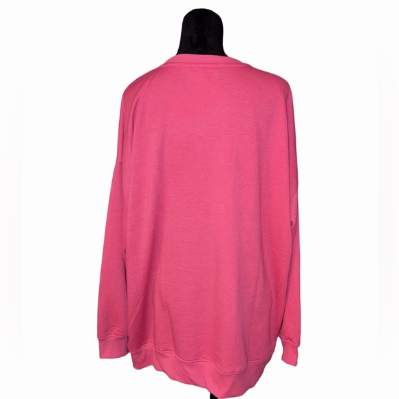 🆕💜 Workshop Republic LOVE Pink Graphic Sweatshirt Cozy Stretch Knit Women’s 2X - Picture 3 of 9